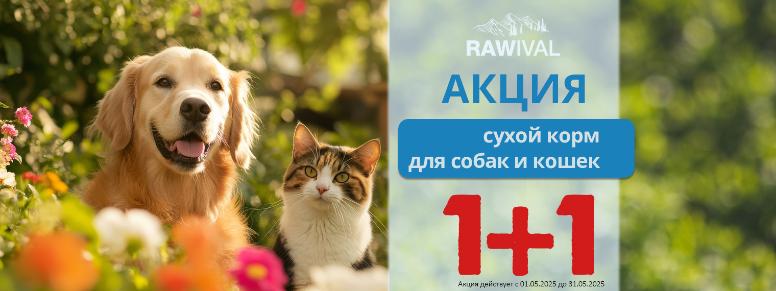 Акция 1+1 на корма Rawival 